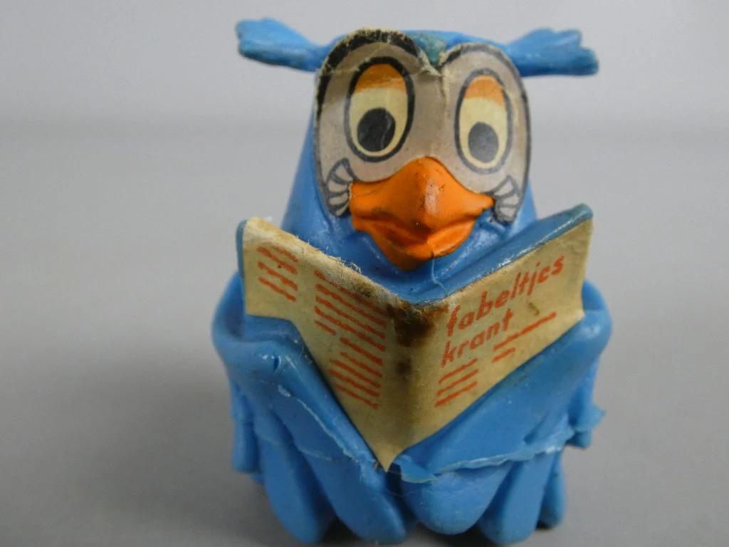 Vintage plastic figuren konijn en uil van De Fabeltjeskrant - foto 5