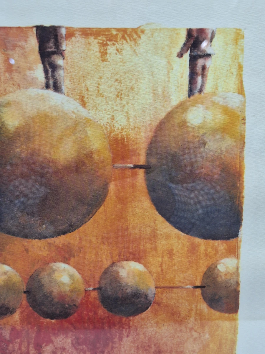 Abstracte compositie met zwevende bollen - Kleurenlithografie 27/50 E.A. - Örjan Wikström - foto 3