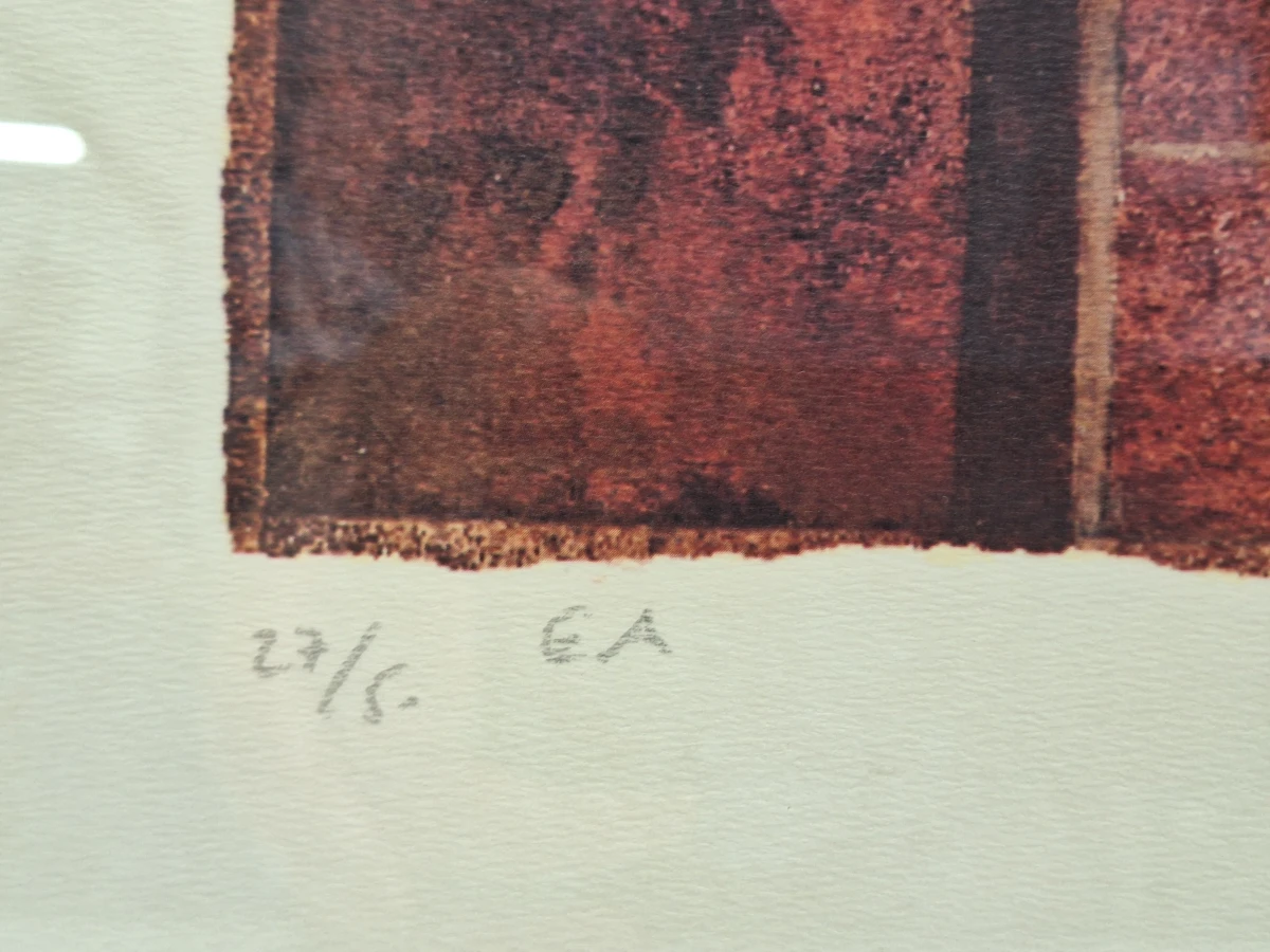 Abstracte compositie met zwevende bollen - Kleurenlithografie 27/50 E.A. - Örjan Wikström - foto 7
