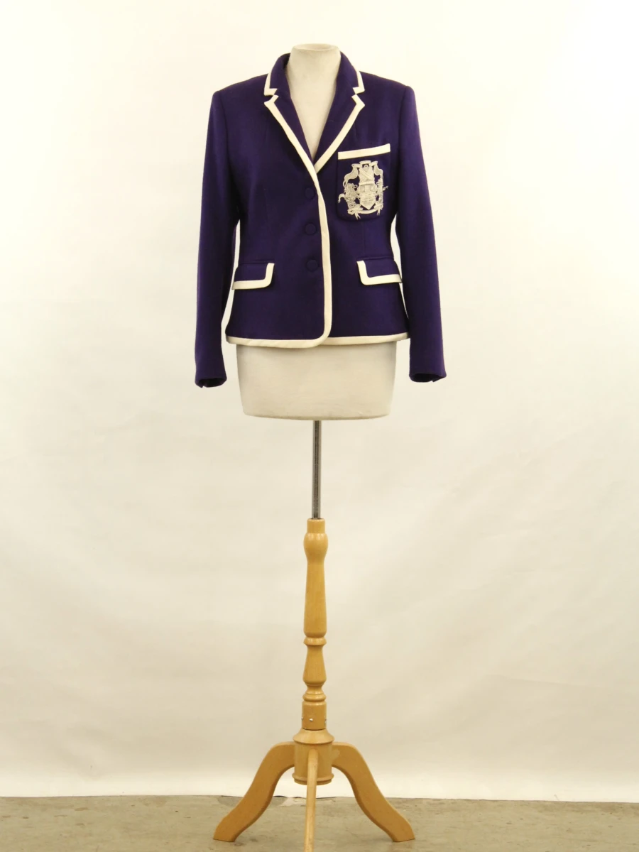 Dries Van Noten - wollen blazer met geborduurd wapenschild - maat 40 - foto 2