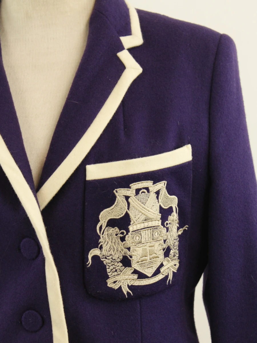 Dries Van Noten - wollen blazer met geborduurd wapenschild - maat 40 - foto 3
