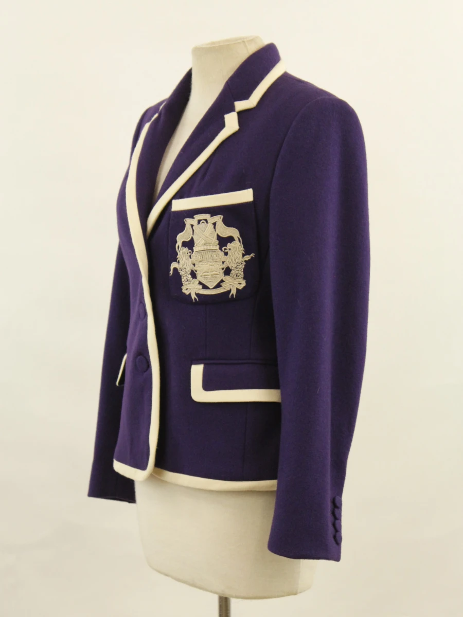 Dries Van Noten - wollen blazer met geborduurd wapenschild - maat 40 - foto 5