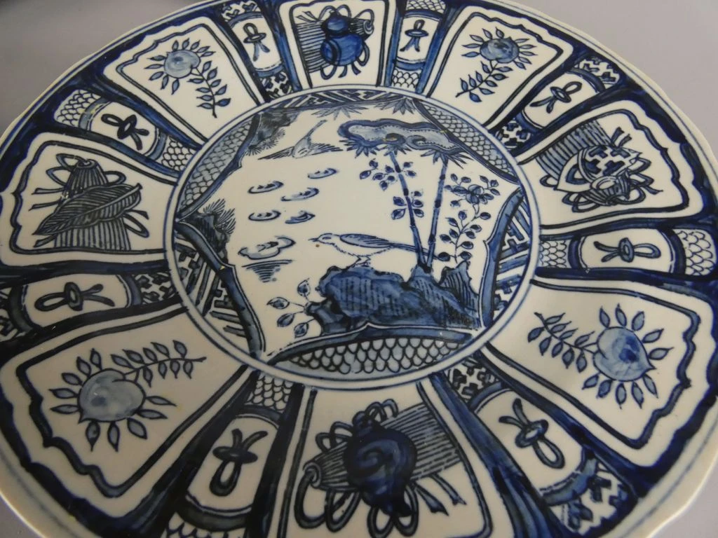 Set van 6 blauwe decoratieve borden met Aziatisch motief - foto 6