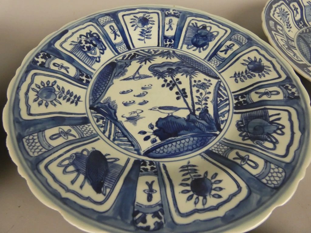 Set van 6 blauwe decoratieve borden met Aziatisch motief - foto 4