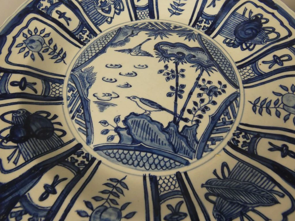 Set van 6 blauwe decoratieve borden met Aziatisch motief - foto 2