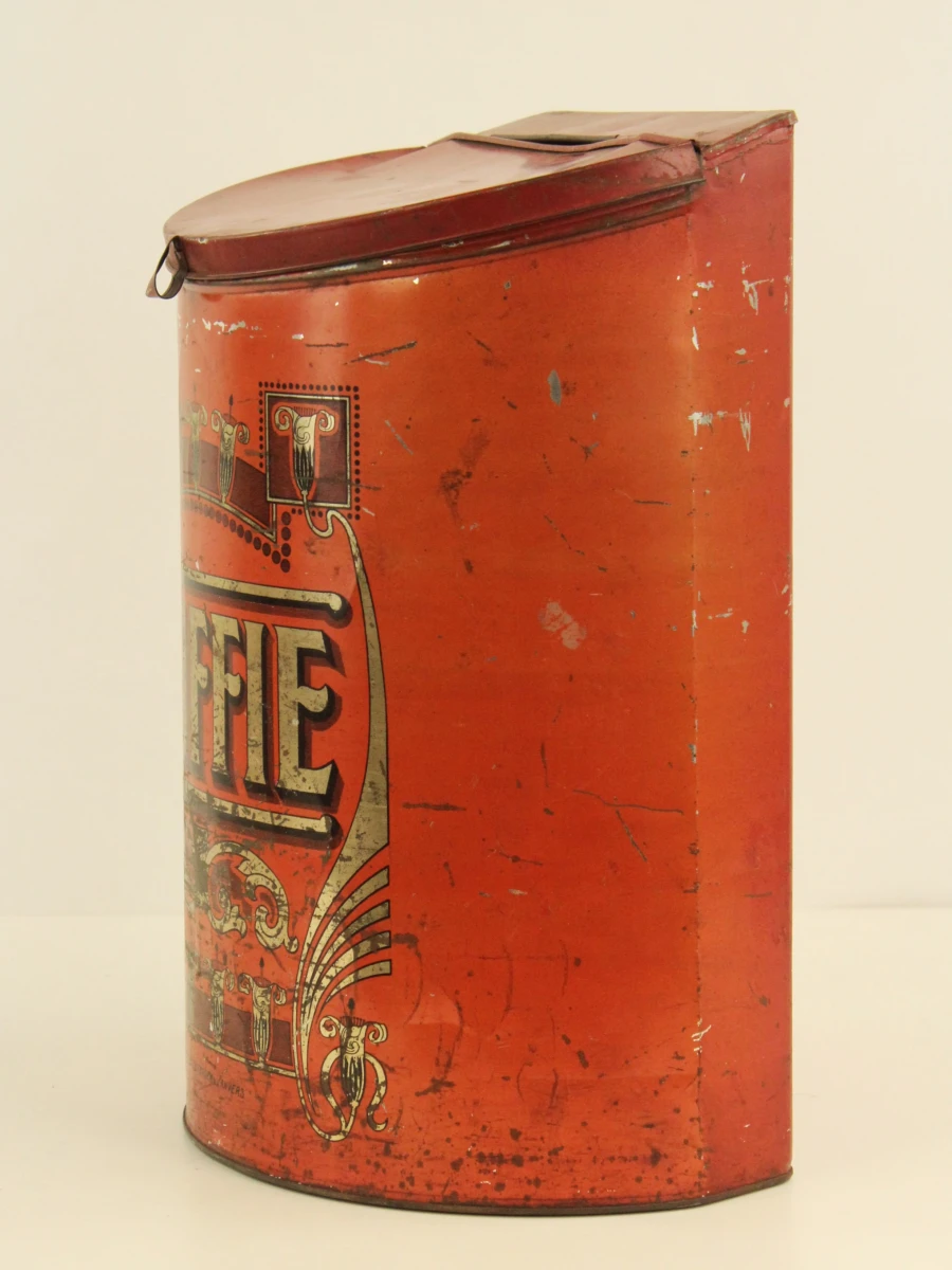 Etabl. J Schuybroek Anvers Antiek Rood Metalen XL blik - foto 4