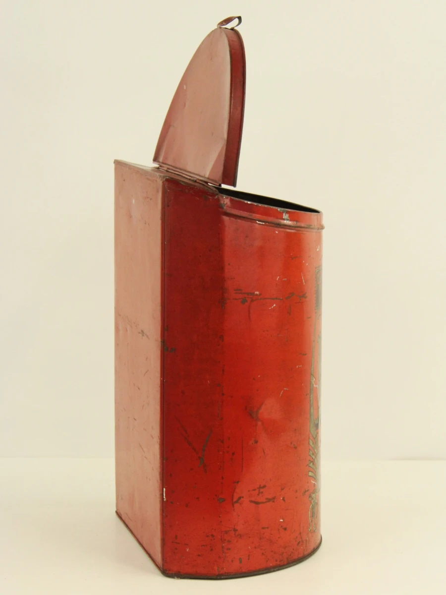 Etabl. J Schuybroek Anvers Antiek Rood Metalen XL blik - foto 7