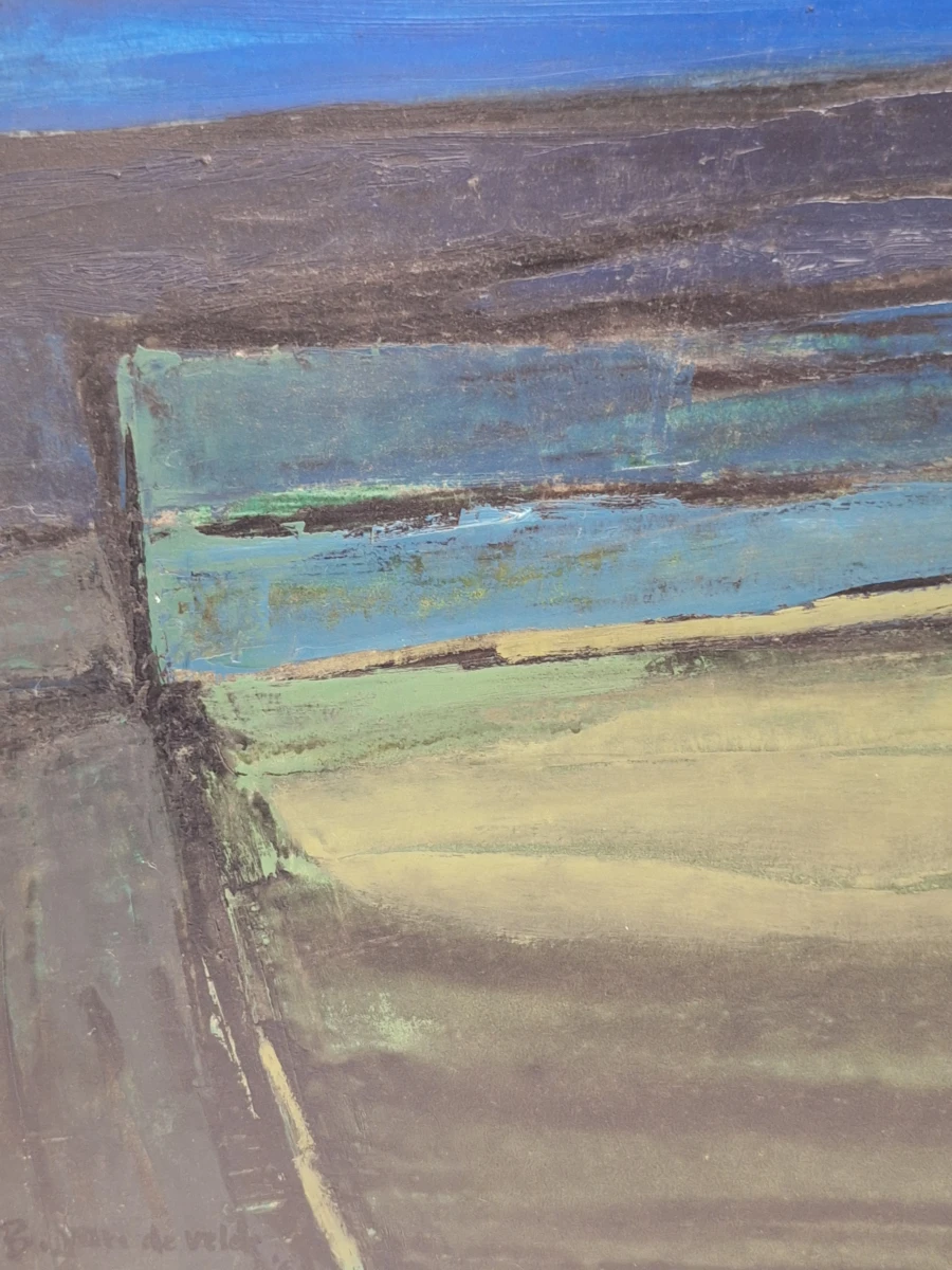 Geabstraheerd landschap met velden (1969) - B. Van De Velde - foto 5