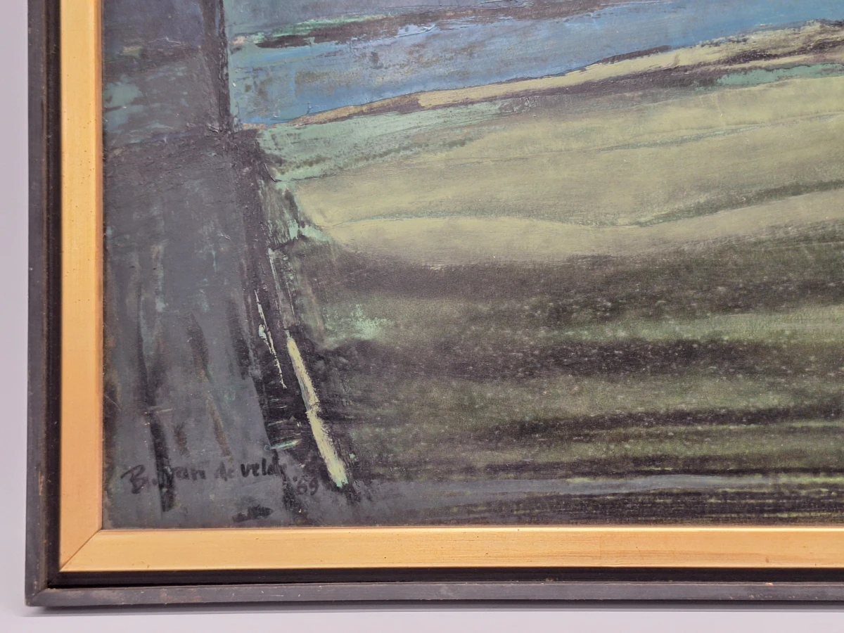 Geabstraheerd landschap met velden (1969) - B. Van De Velde - foto 4