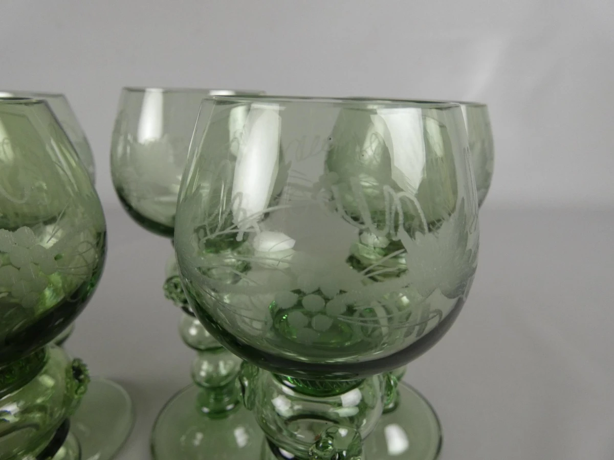 5 groene wijnglazen - foto 3
