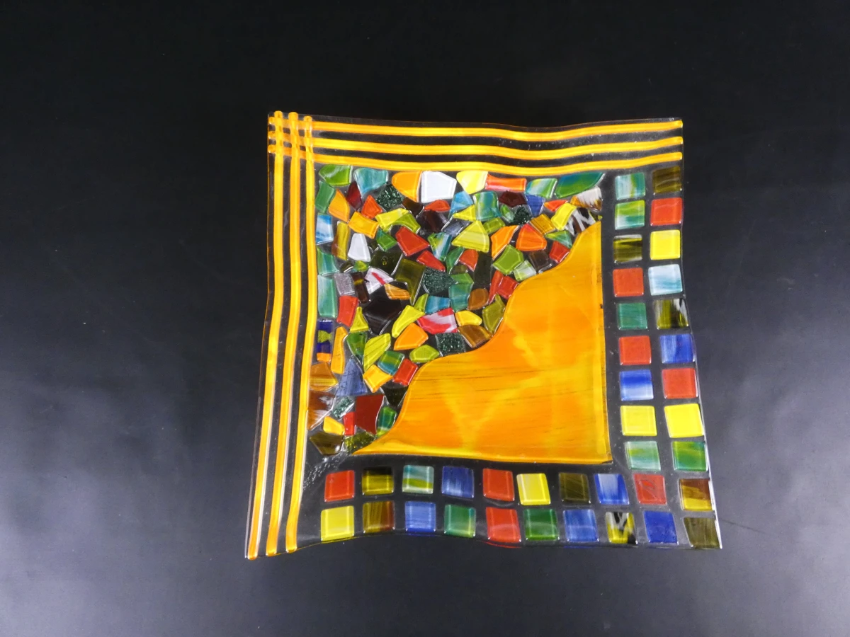 Abstracte glazen decoratieve borden (2 stuks) - foto 2