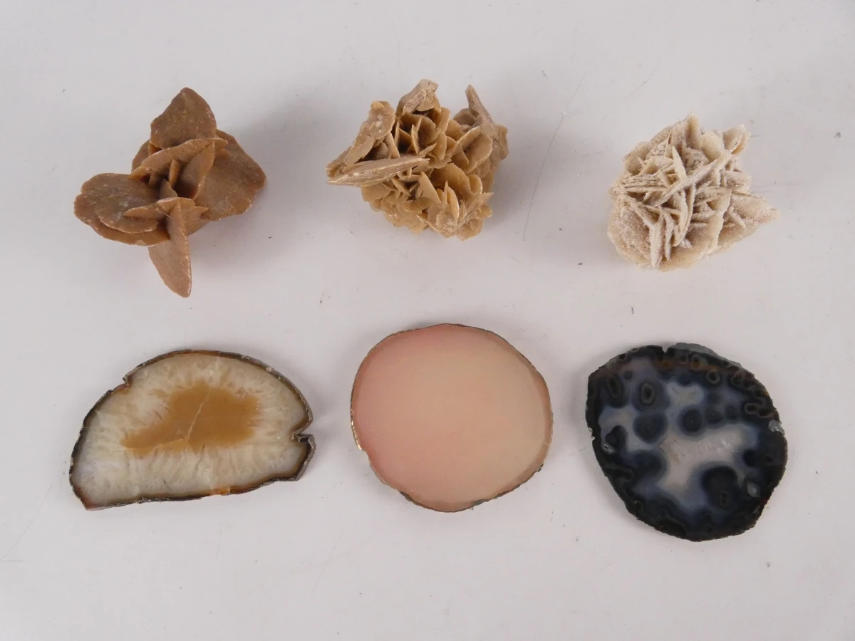 Set van diverse mineralen en agaatschijven - foto 3
