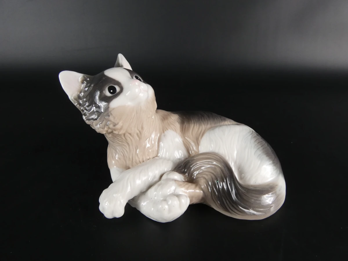 Set van 3 keramische kattenfiguren - foto 6