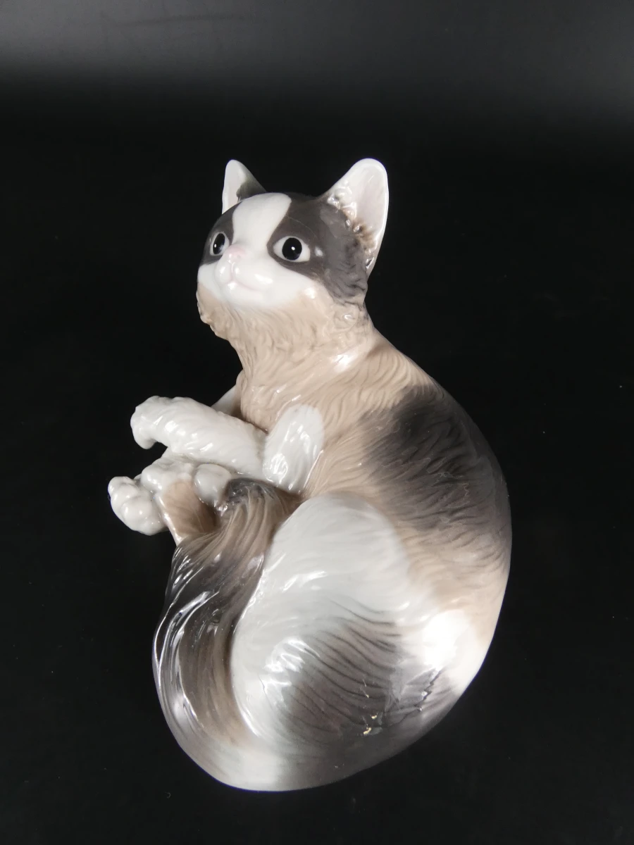 Set van 3 keramische kattenfiguren - foto 7