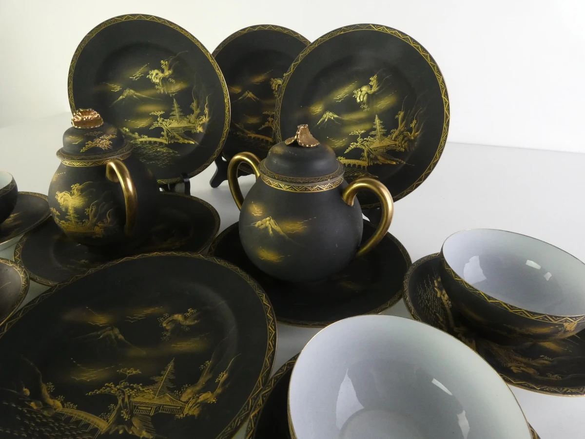 Vintage Japans handgeschilderd theeservies met gouden details - foto 3