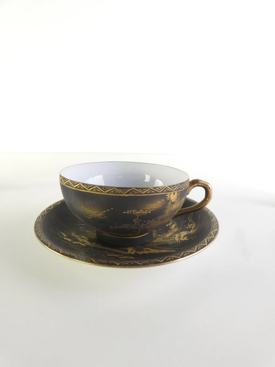 Vintage Japans handgeschilderd theeservies met gouden details - foto 10