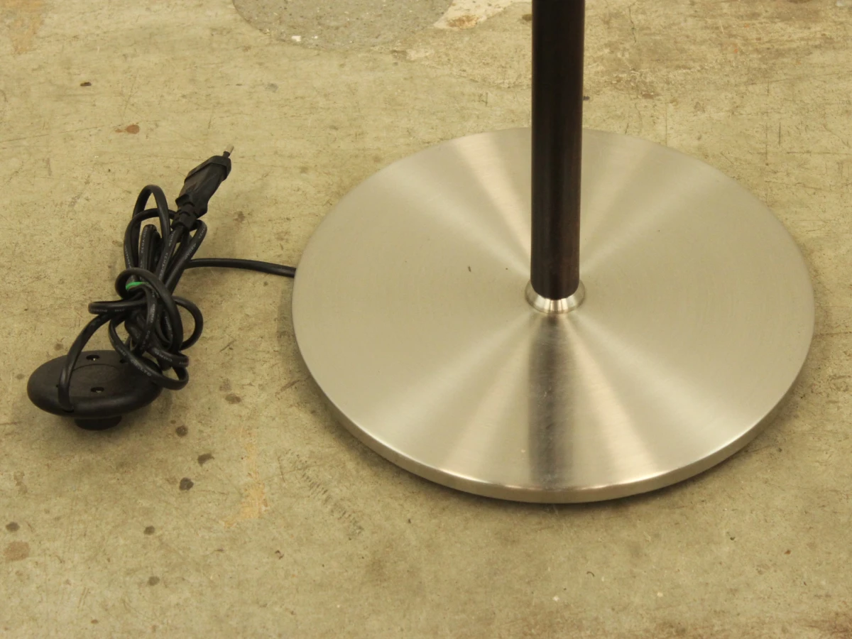 Bellino - verstelbare design vloerlamp - hout & geborsteld metaal - Belgisch - foto 4