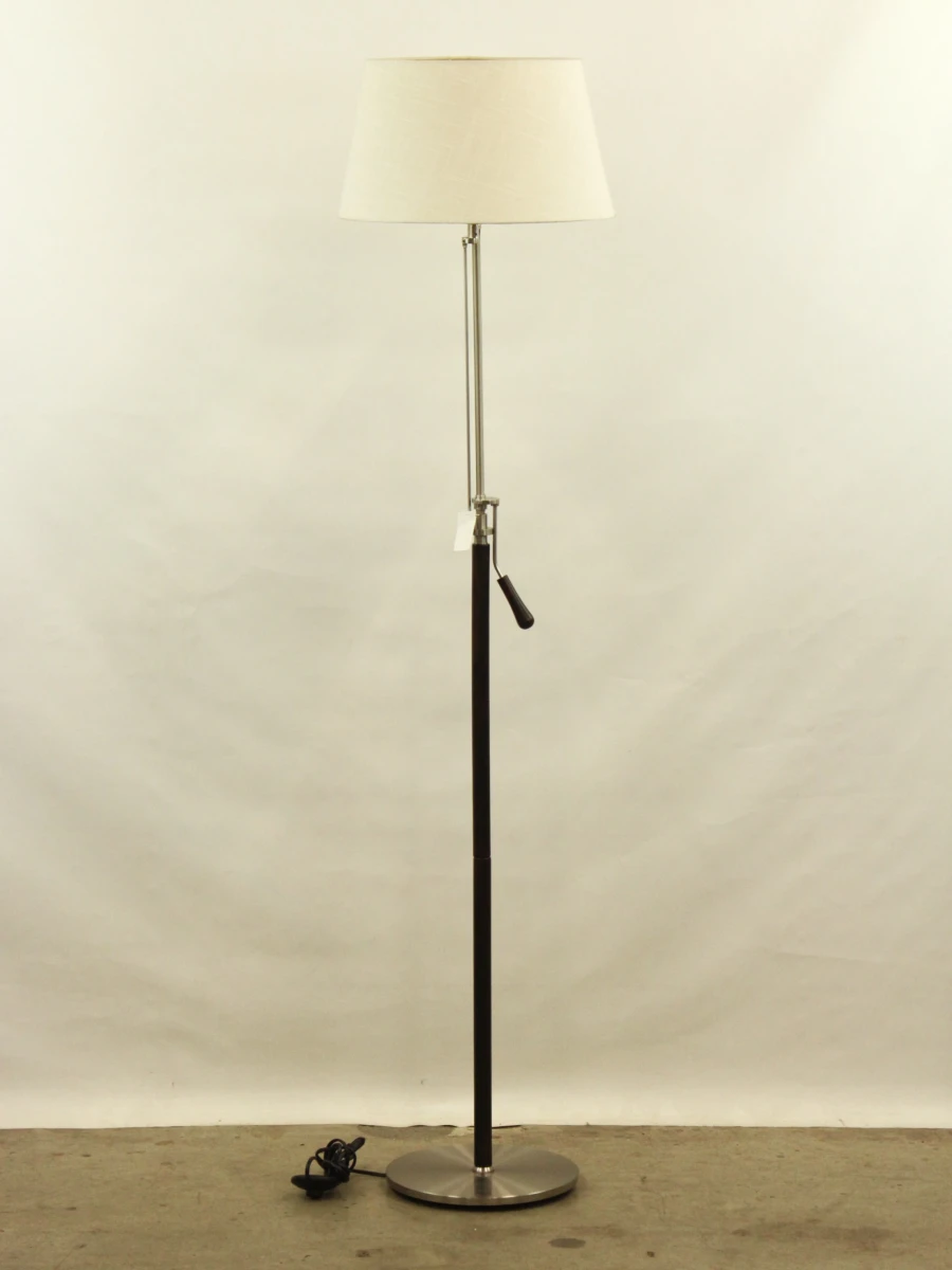 Bellino - verstelbare design vloerlamp - hout & geborsteld metaal - Belgisch - foto 6