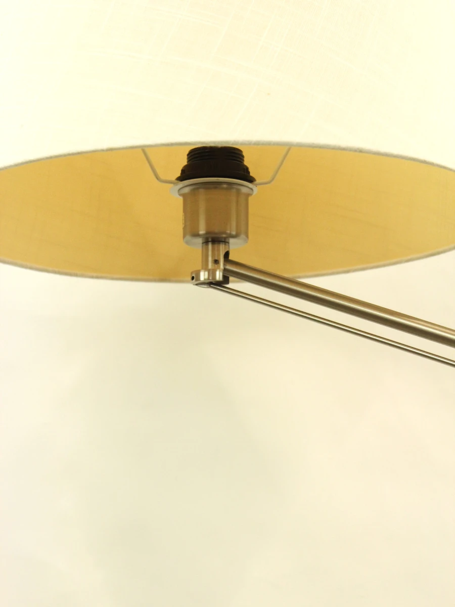 Bellino - verstelbare design vloerlamp - hout & geborsteld metaal - Belgisch - foto 7