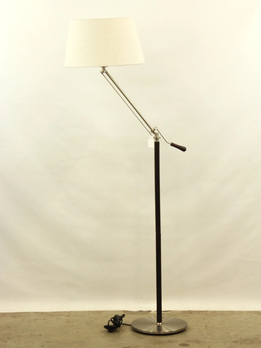 Bellino - verstelbare design vloerlamp - hout & geborsteld metaal - Belgisch - foto 8