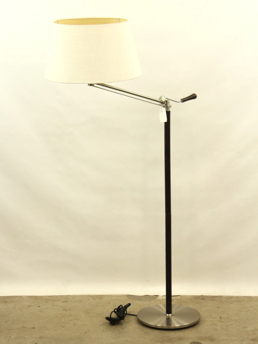Bellino - verstelbare design vloerlamp - hout & geborsteld metaal - Belgisch - foto 9