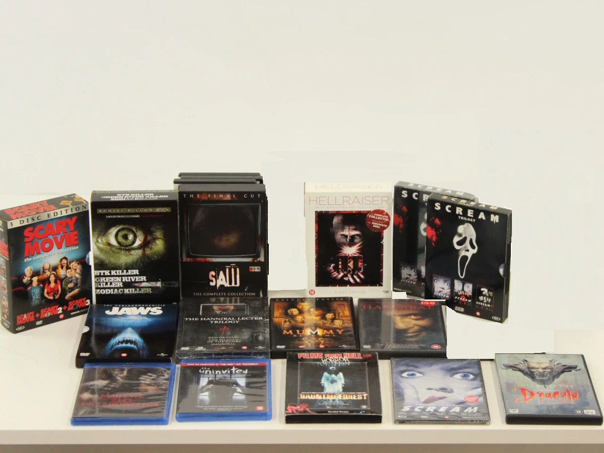 Grote partij Horror & Thriller DVD’s en Boxsets – kavel bij De Kringwinkel, Antwerpen