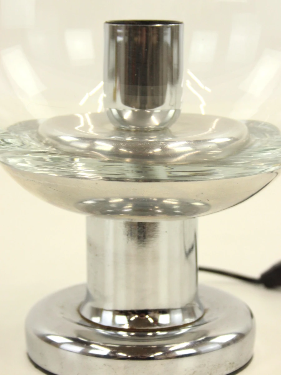 Vintage Space Age tafellamp in chroom en glas - foto 4