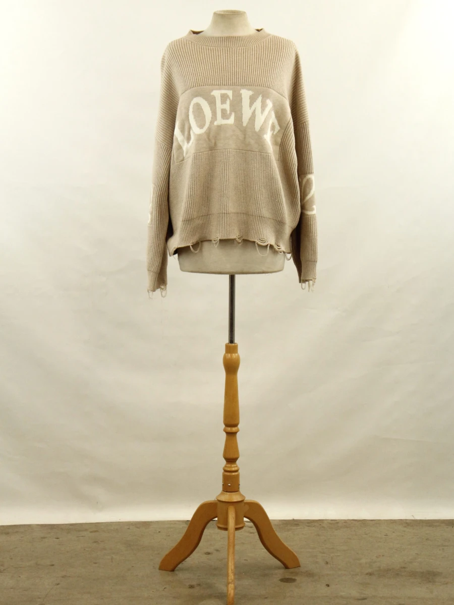 Loewe - oversized trui in cashmere & wol - beige en gebroken wit - foto 2