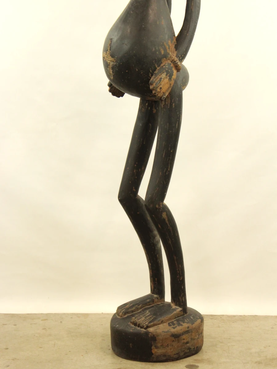 Monumentaal (205 cm) houten Afrikaans beeldhouwwerk van een  vrouw - foto 11