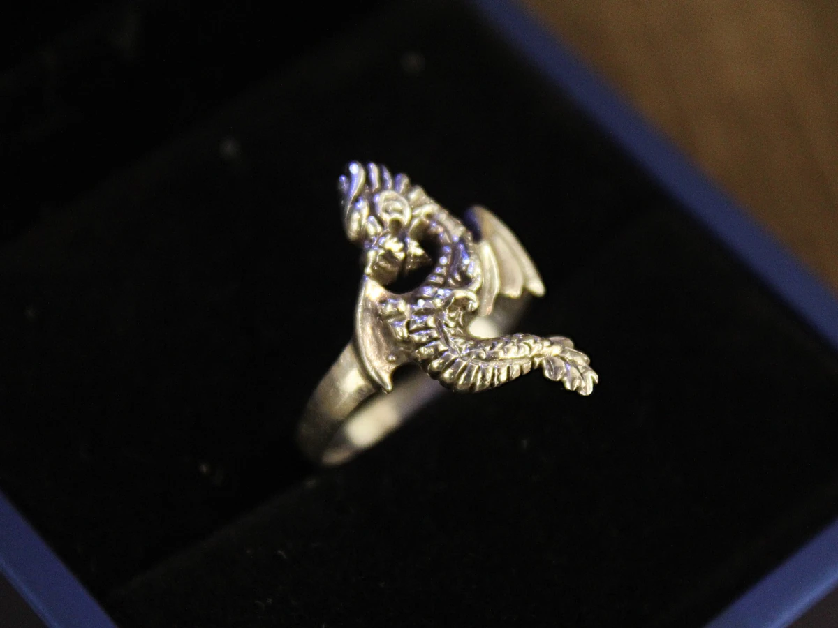 Sterling zilveren ring met draakmotief - foto 2