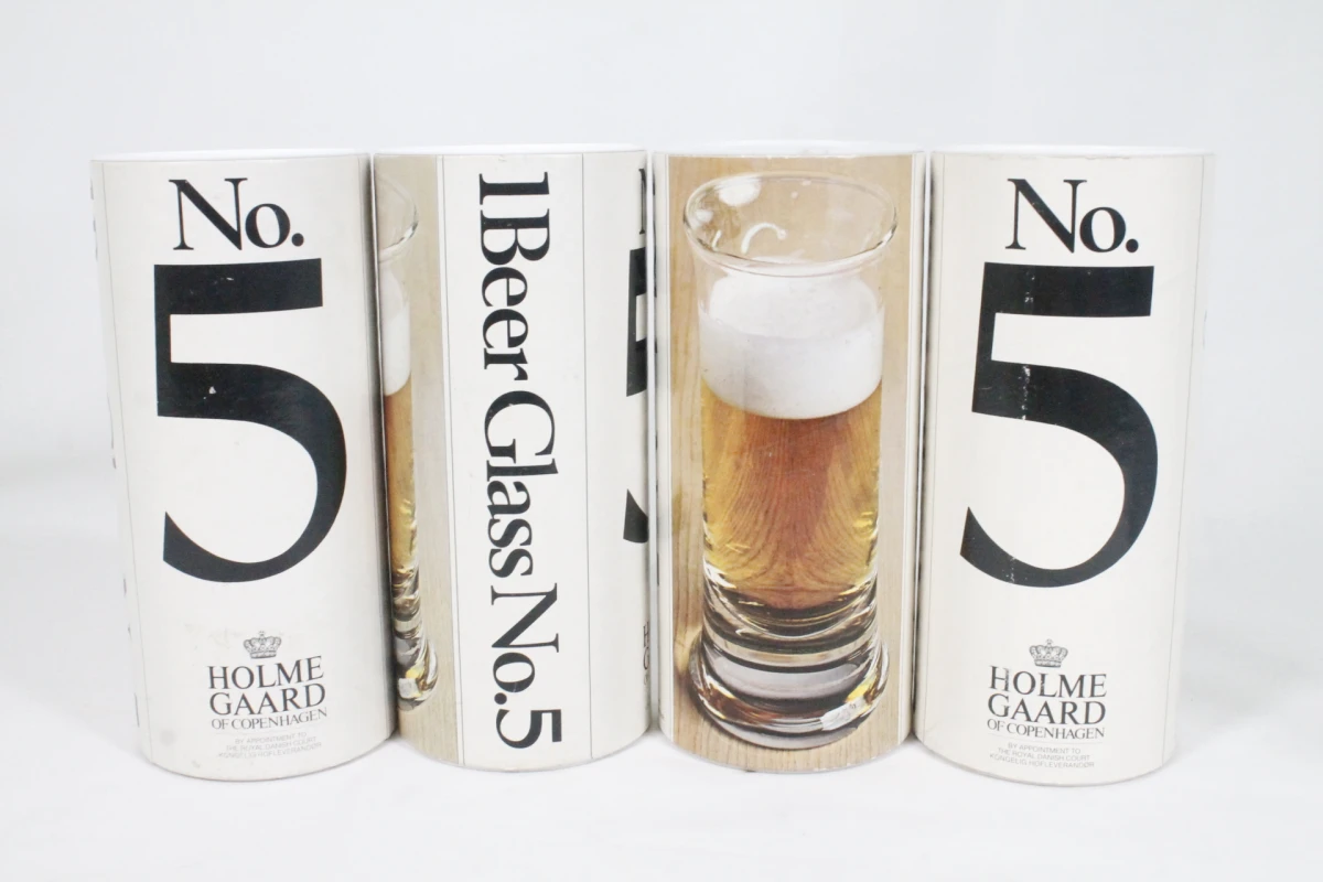 Lot van 4 Holmegaard No. 5 bierglazen - foto 2
