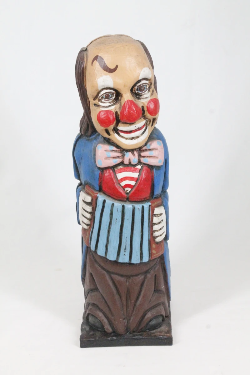 Decoratieve houten clown drankflescase - foto 2