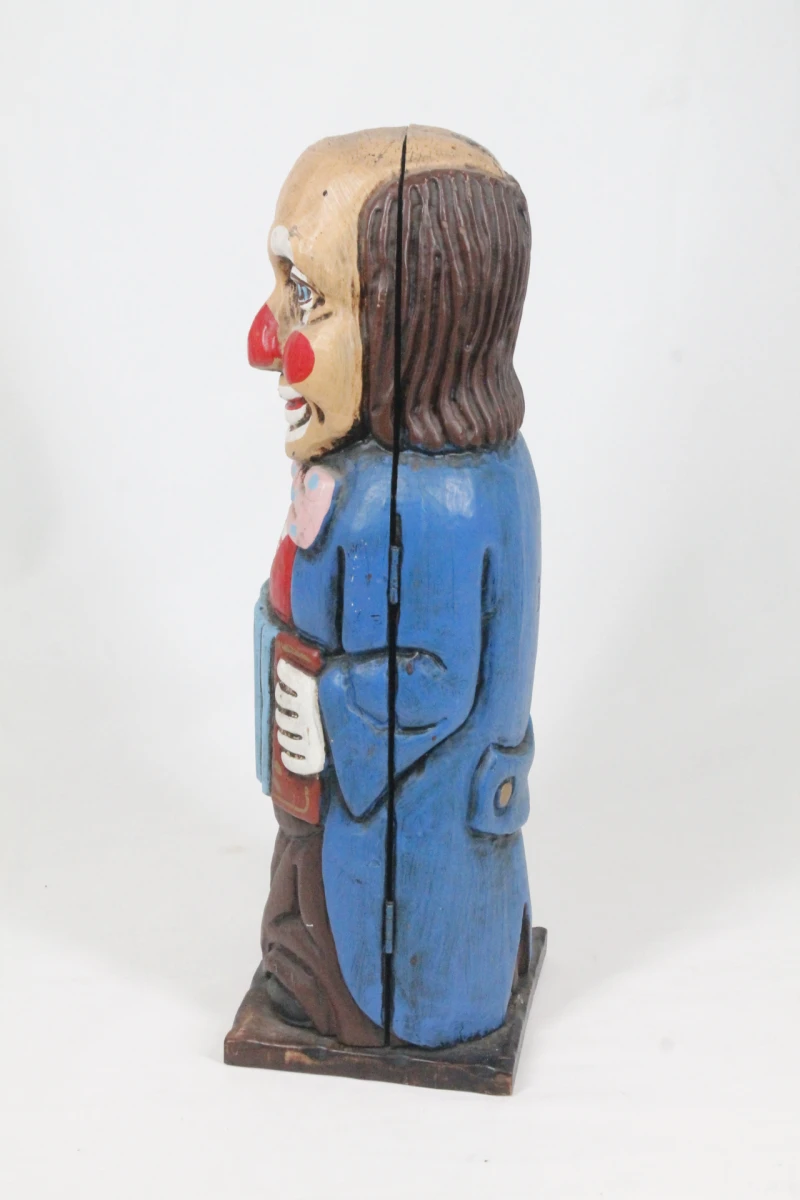 Decoratieve houten clown drankflescase - foto 3