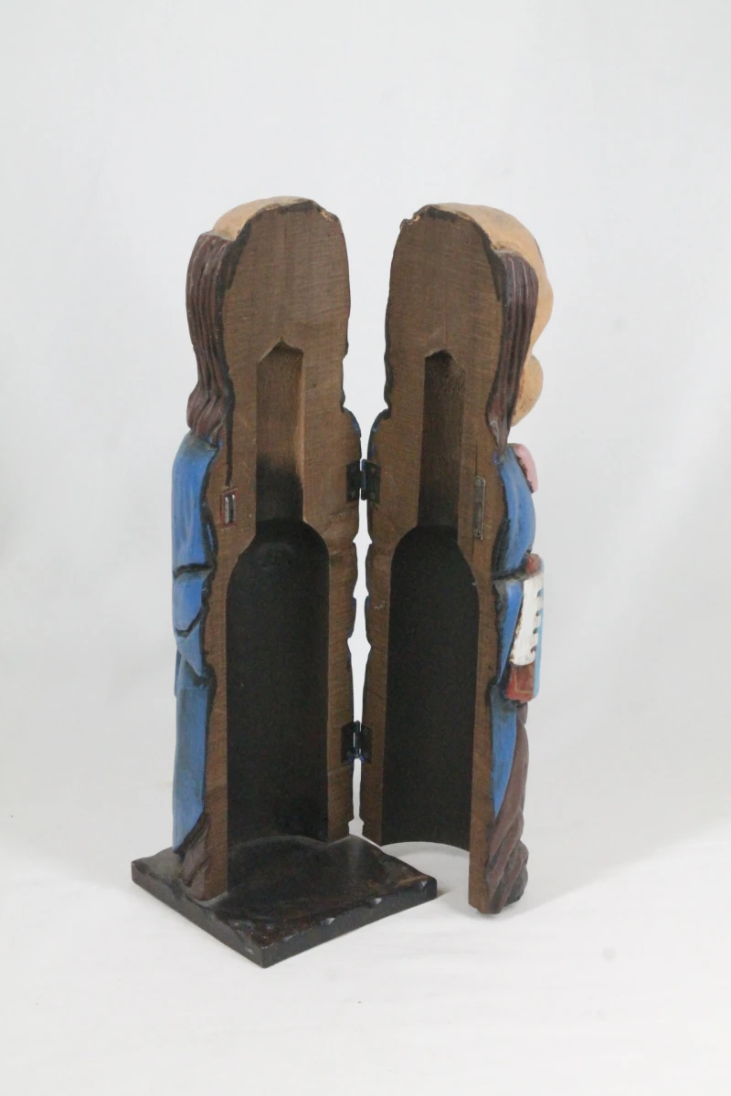 Decoratieve houten clown drankflescase - foto 5
