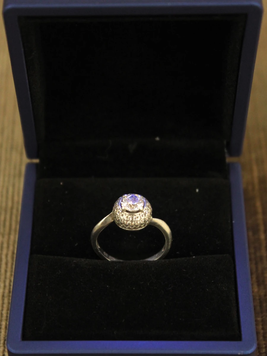 Sterling zilveren ring met heldere steen - foto 2