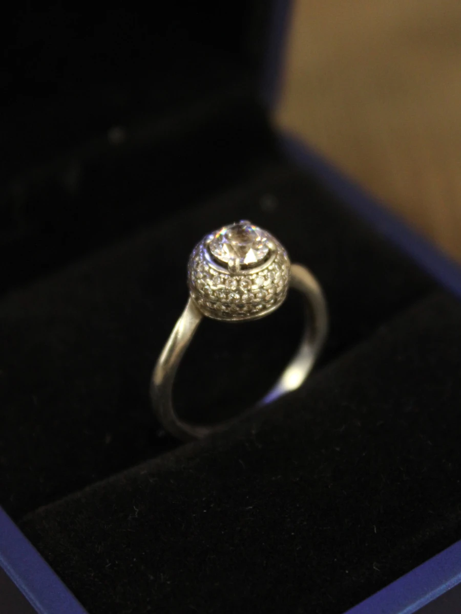 Sterling zilveren ring met heldere steen - foto 3