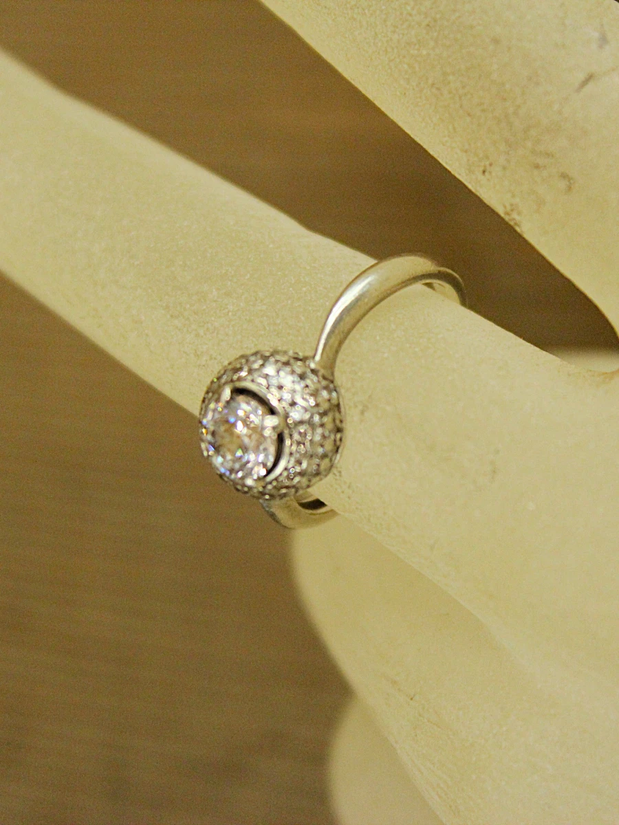 Sterling zilveren ring met heldere steen - foto 5