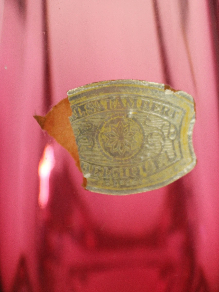 Val Saint Lambert roze glazen tafellamp met grijze lampenkap - foto 2