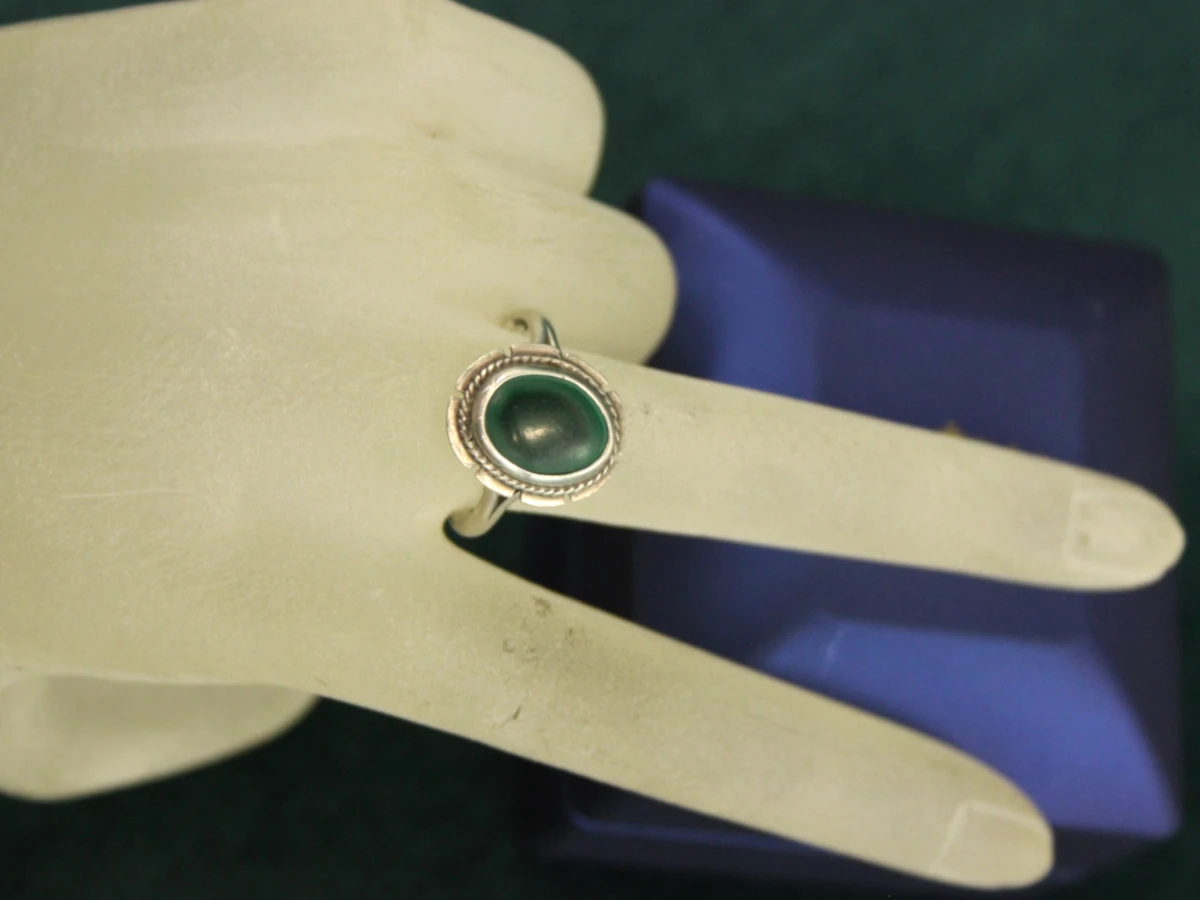 Zilveren ring met malachiet - foto 3