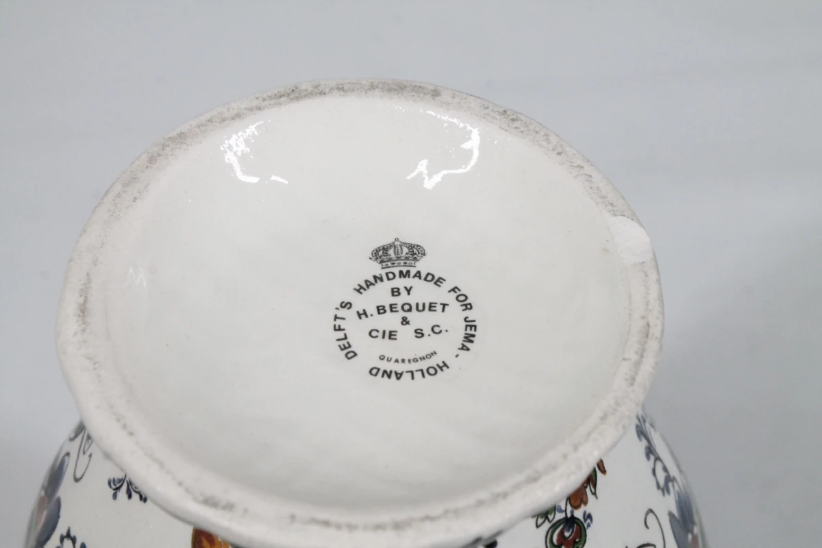 Vintage polychrome keramische vaas - foto 4