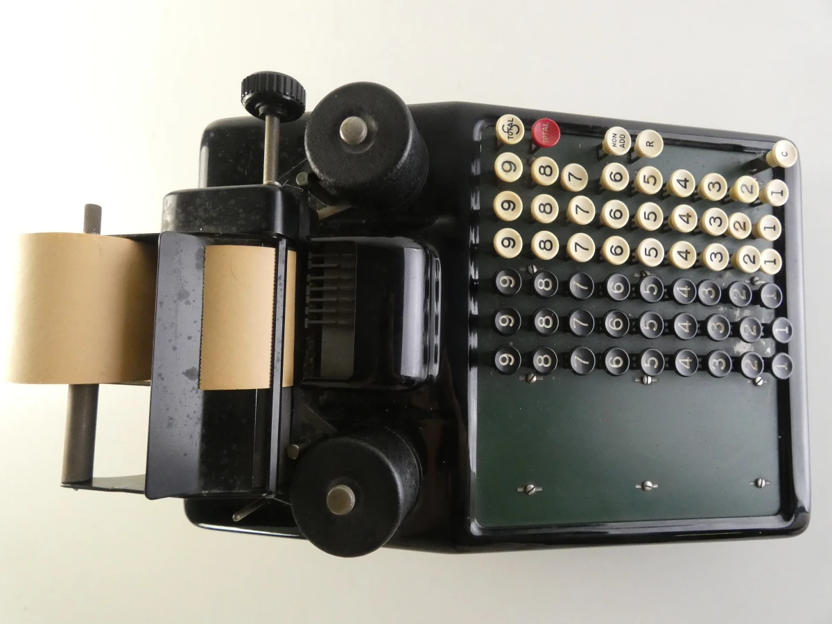 Vintage mechanische rekenmachine/telmachine van Burroughs - foto 3