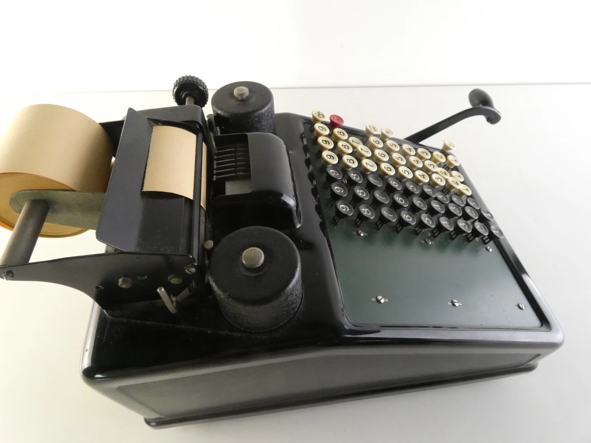 Vintage mechanische rekenmachine/telmachine van Burroughs - foto 23