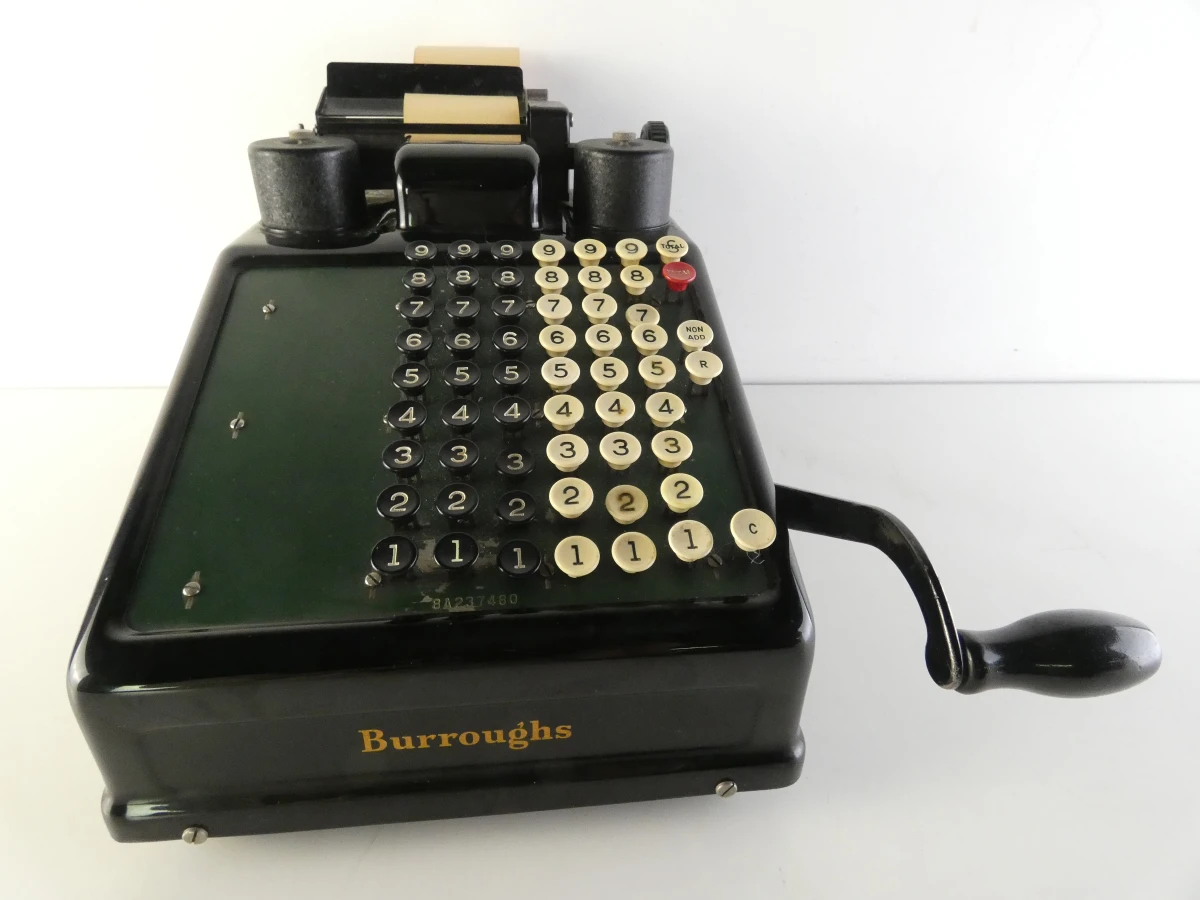 Vintage mechanische rekenmachine/telmachine van Burroughs - foto 25