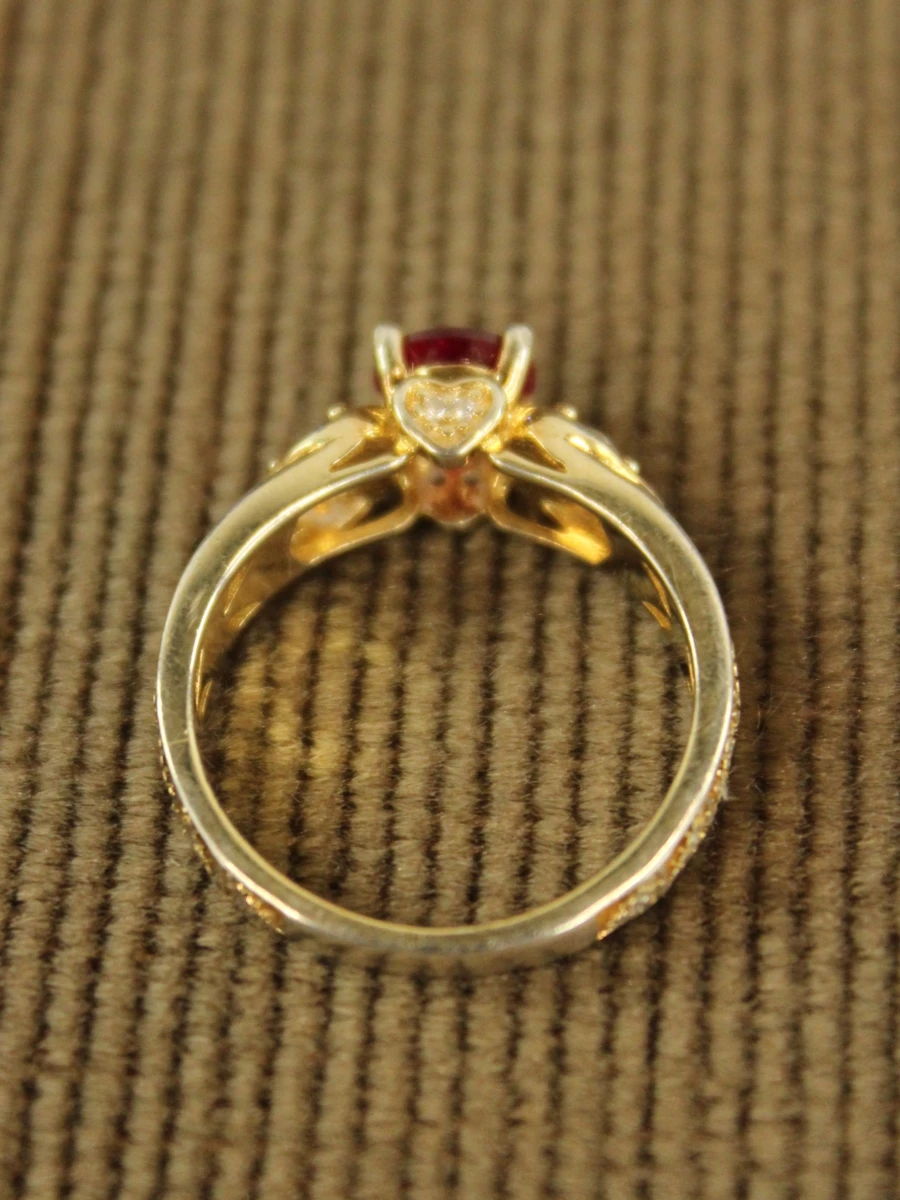 Vergulde sterling zilveren ring met robijn - Gem Stone King - foto 3
