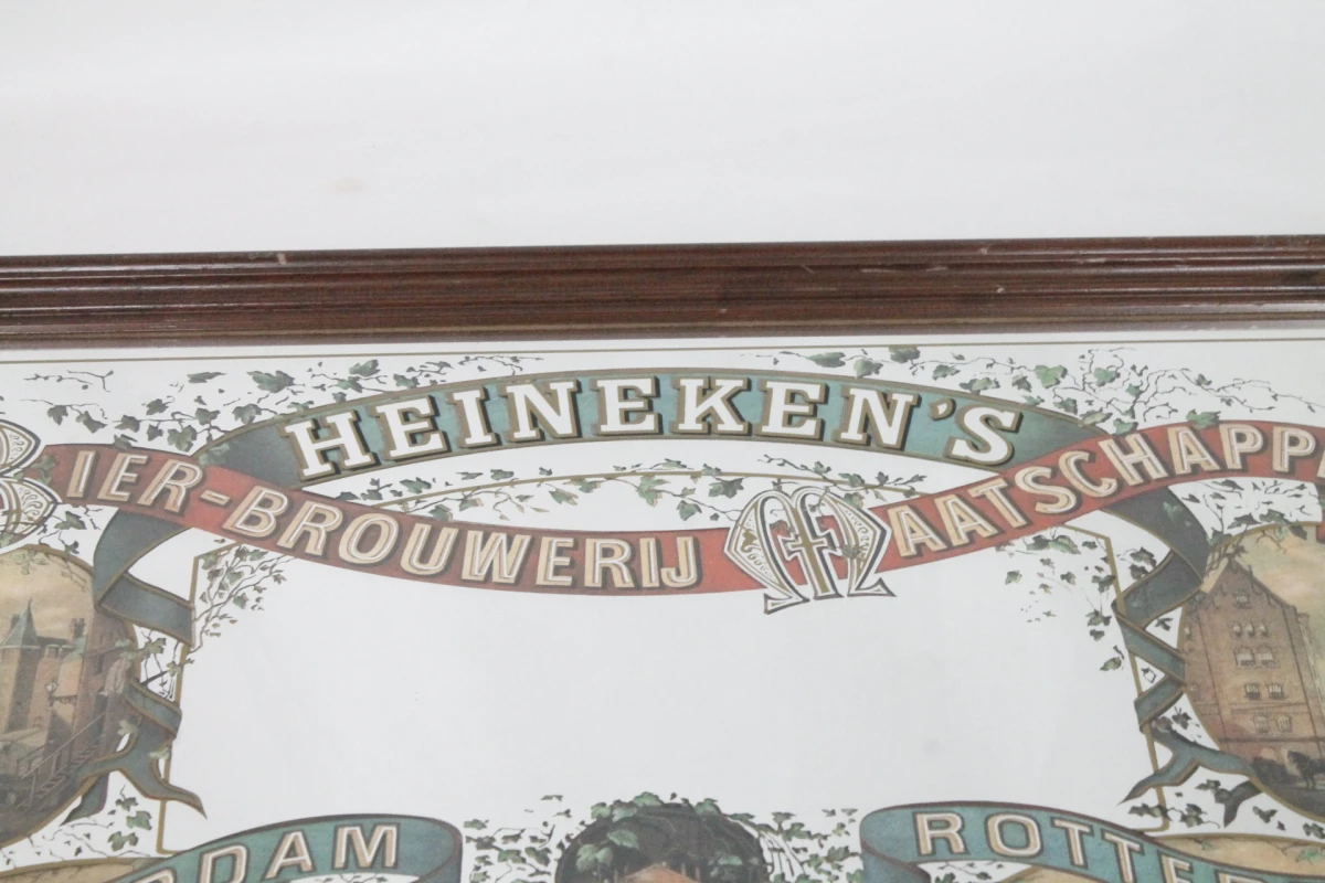 Vintage Heineken's bierbrouwerij reclamespiegel - foto 5