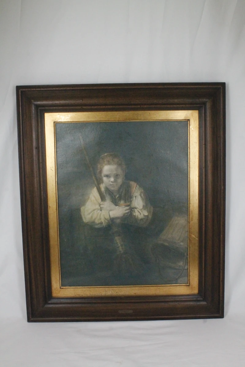 Reproductie Olieverfschilderij: Meisje met een bezem - foto 2