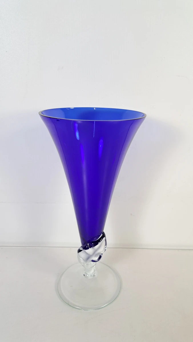 Set van 2 handgemaakte kleurrijke glazen vazen - foto 6