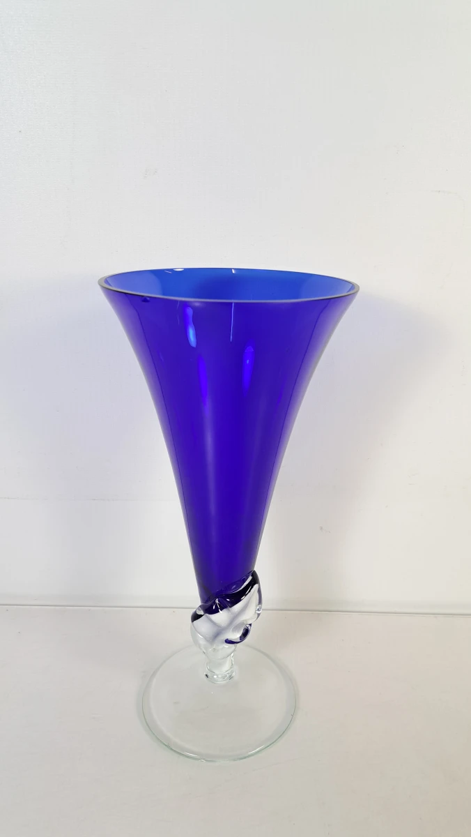 Set van 2 handgemaakte kleurrijke glazen vazen - foto 5