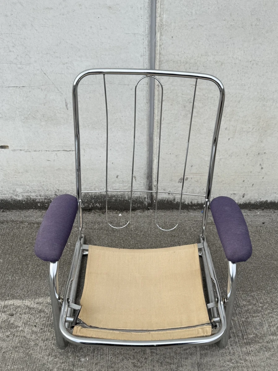 Vintage design fauteuil – jaren 70 – chroom & donkerpaars - foto 9