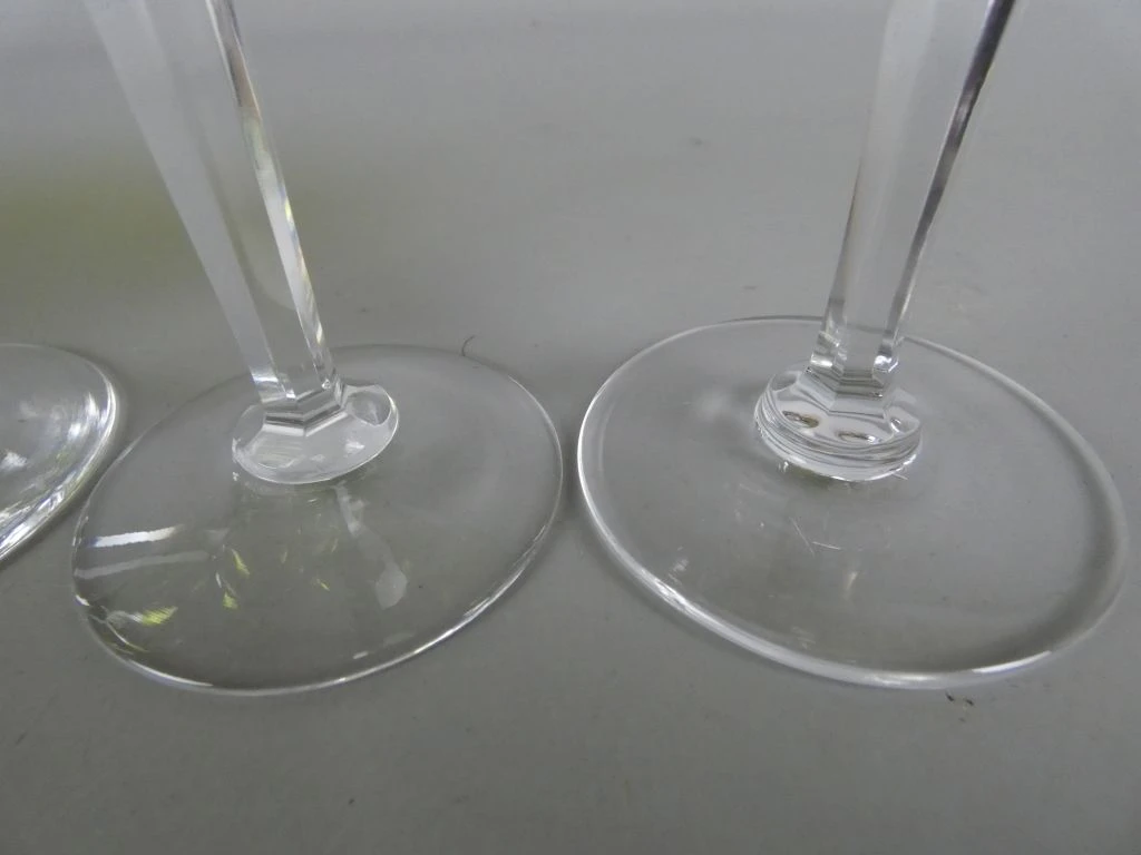 Set van 6 groene kristallen wijnglazen - foto 5